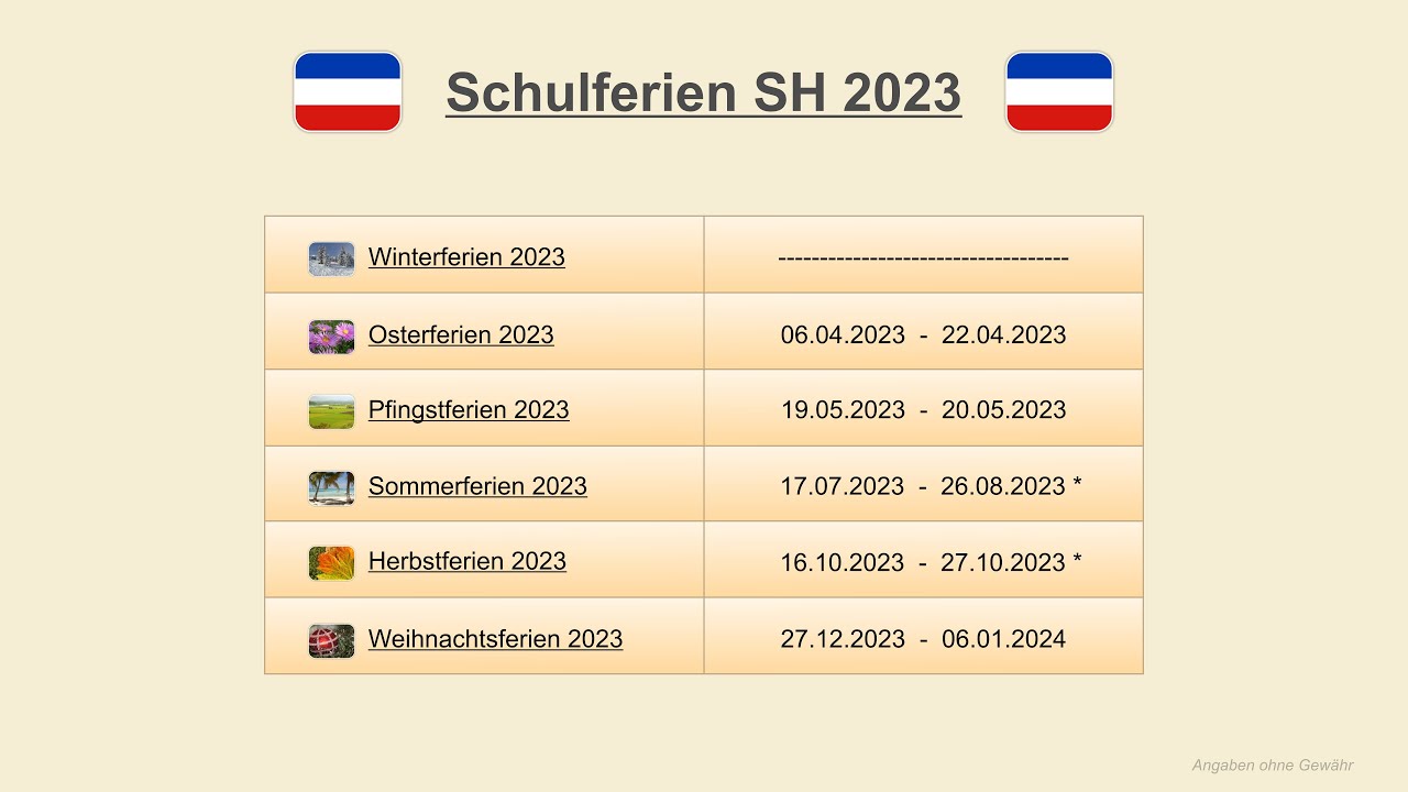 Schulferien SH 2023