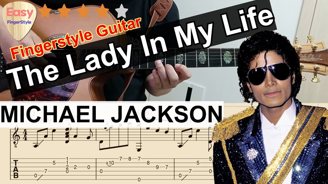 🔴The Lady In My Life(Lyrics) - Michael Jackson🔴Fingerstyle Acoustic Guitar Tutorial - TAB & Chords