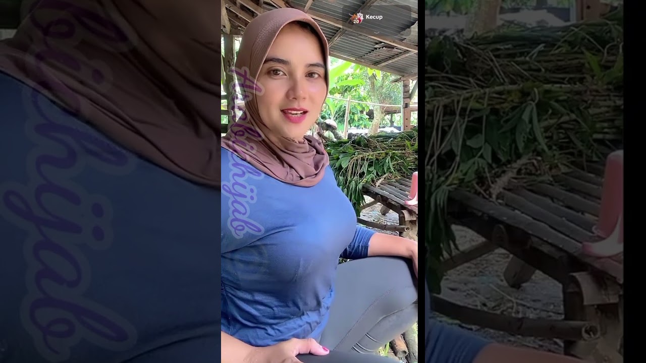 Tante hijab live mandi di kandang sapi