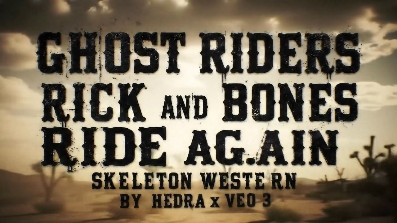 Skeleton Cowboy Western by Hedra x Veo 3 #hedra #veo3 Ghost Riders Rick and Bones