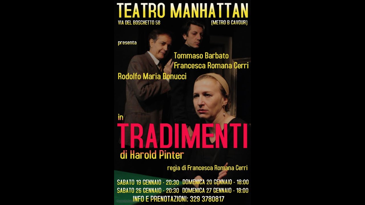 HAROLD PINTER - TRADIMENTI (TRAILER) - TEATRO MANHATTAN - ROMA 2018