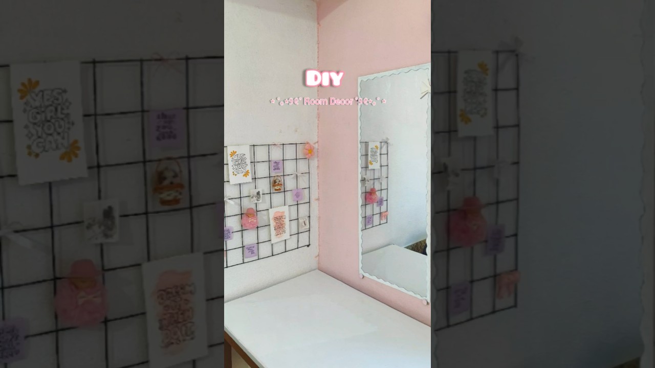 Diy Aesthetic Room Decor🌷|| Diy Wall Decor idea #shorts #diy #aesthetic #decor #art #craft
