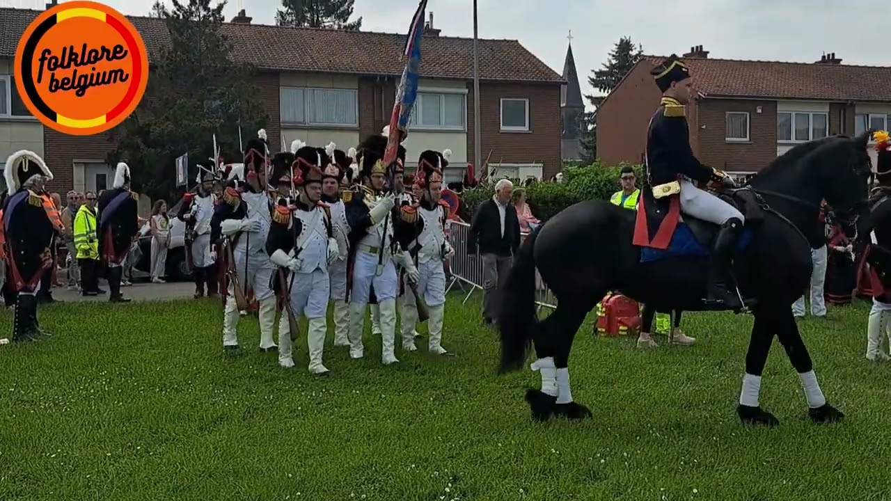 🥁 marche Saint Roch de Châtelet 2023 🥁 arrivé bataillons carrée 🥁  folklore belgium 🥁
