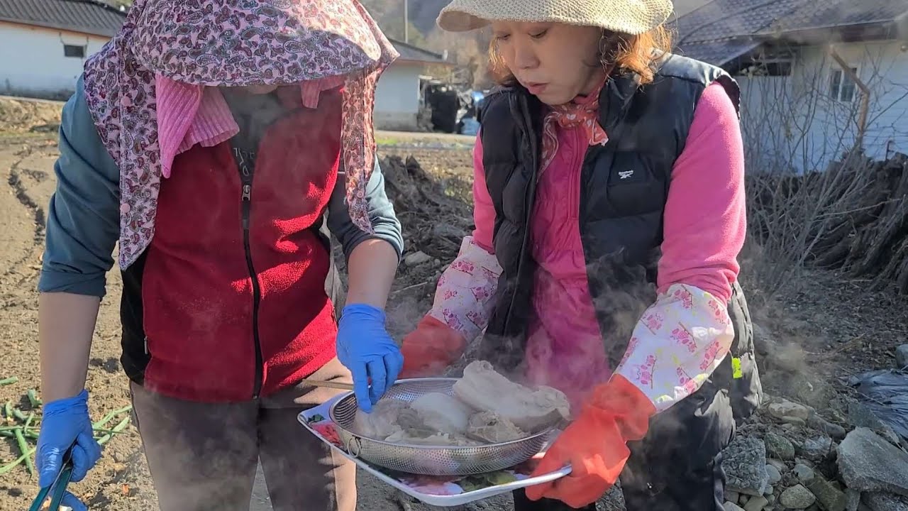 하루가 짧은 딸들의 일상 /마무리 가을일/수육한상/The daily lives of daughters in the mountains of Korea