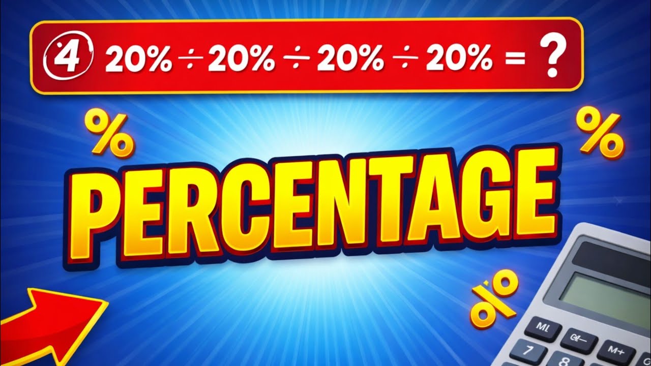 Percentage - Most IMP Questions With Short Tricks | For SSC, Railway, Banking, & All exams