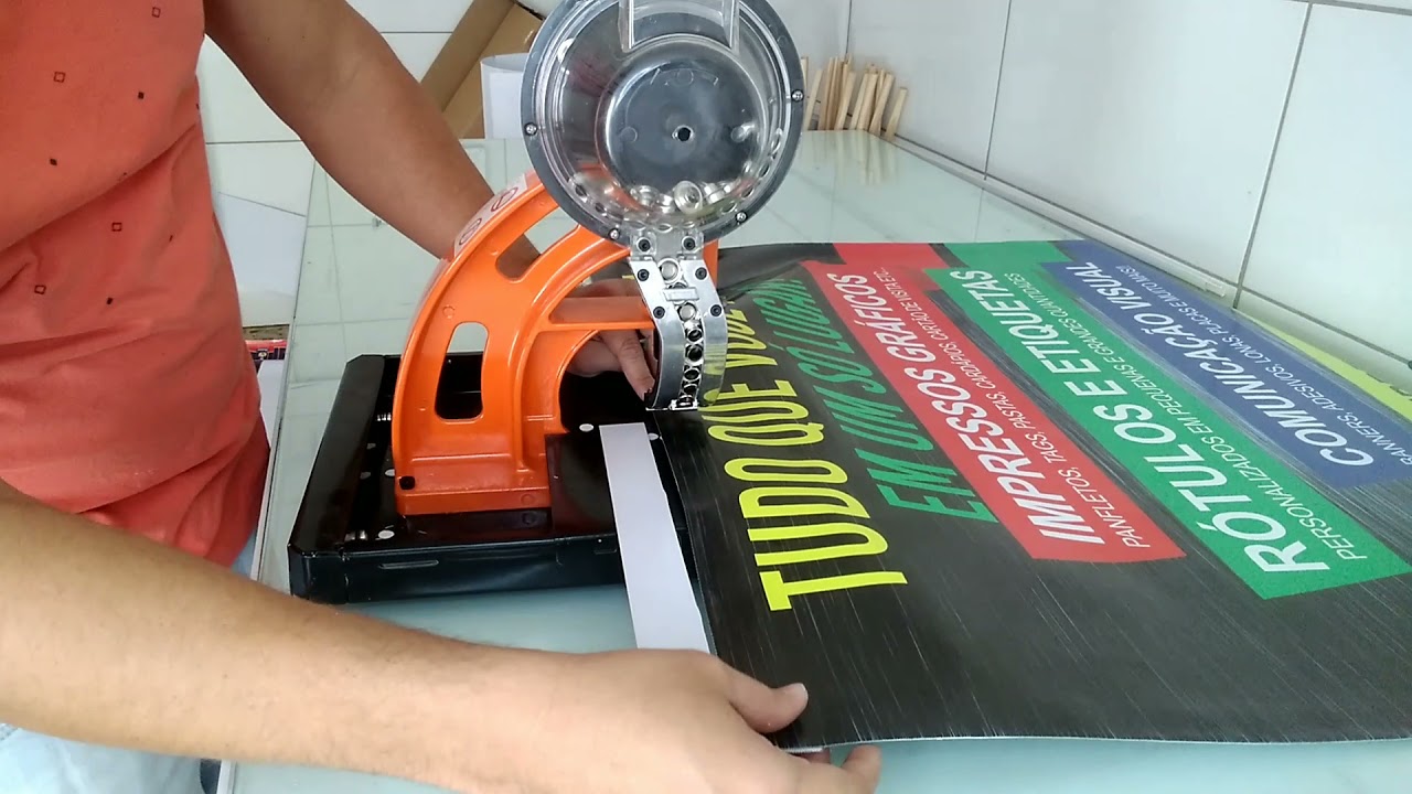 Como fazer reforço com ilhós em lona. Rápido e fácil.