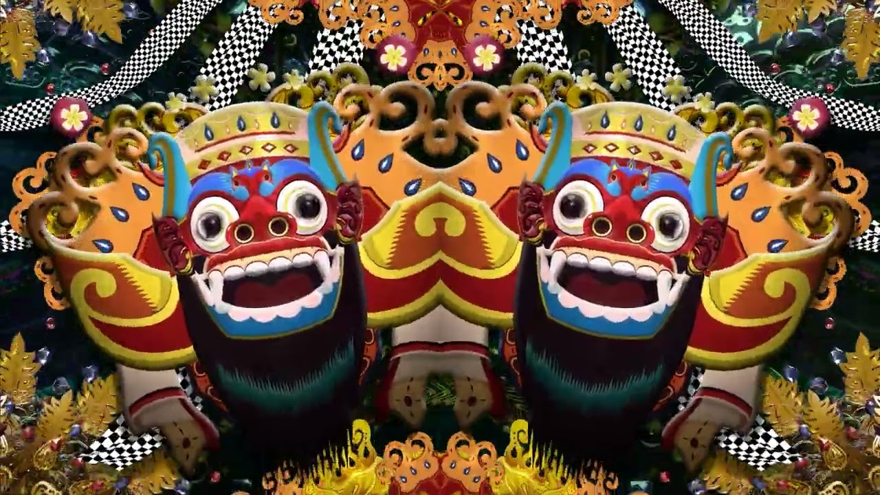 LED Bali Barong Mask Background VJ Loop Video | No Copyright Video | No Copyright Stock Video