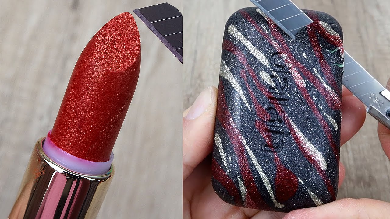 Relaxing Soap Carving ASMR. Satisfying Soap and lipstick cutting. Corte de jabón - 481