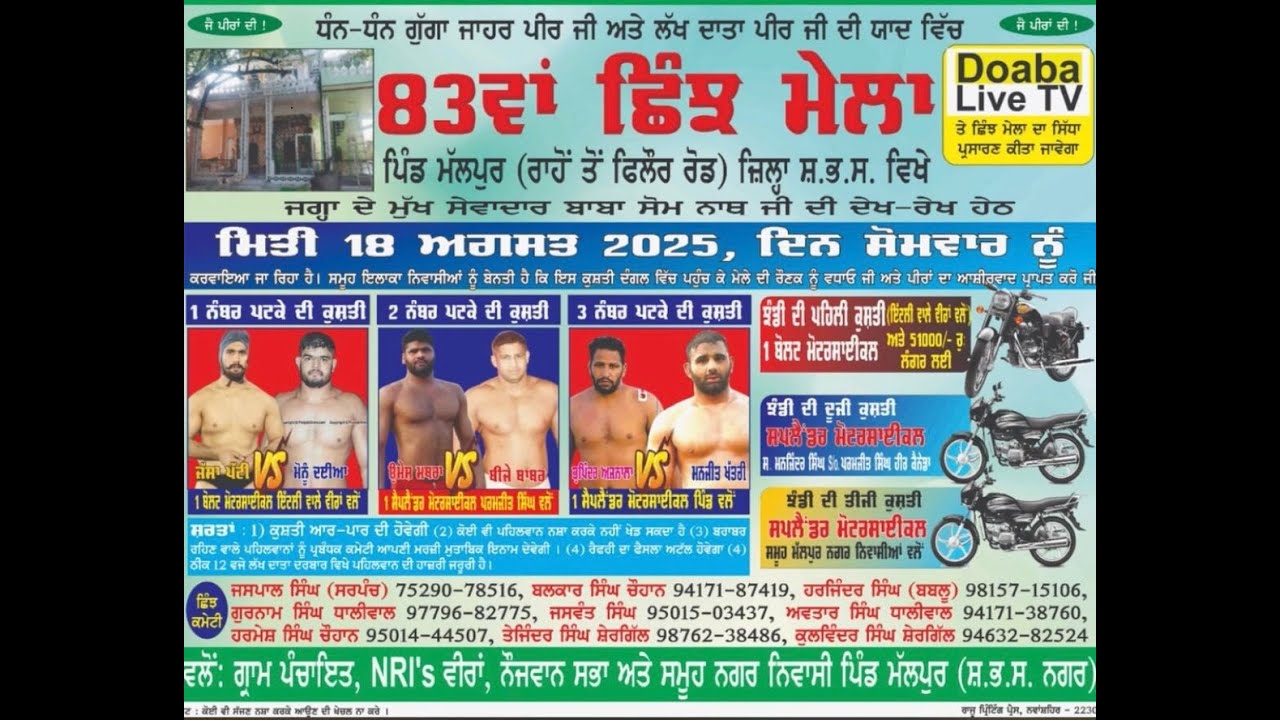 ਧੰਨ ਧੰਨ ਗੁੱਗਾ ਜਾਹਰ ਪੀਰ ਜੀ ਅਤੇ ਲੱਖ ਦਾਤਾ ਪੀਰ ਜੀ ਪਿੰਡ ਮੱਲਪੁਰ Rajindera Studio 98158-17422