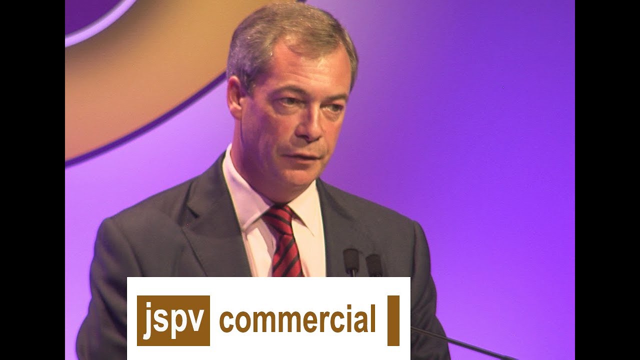 Nigel Farage Reform Leader when  Leader for UKIP the 2012 Conference Birmingham JSPV Commercial