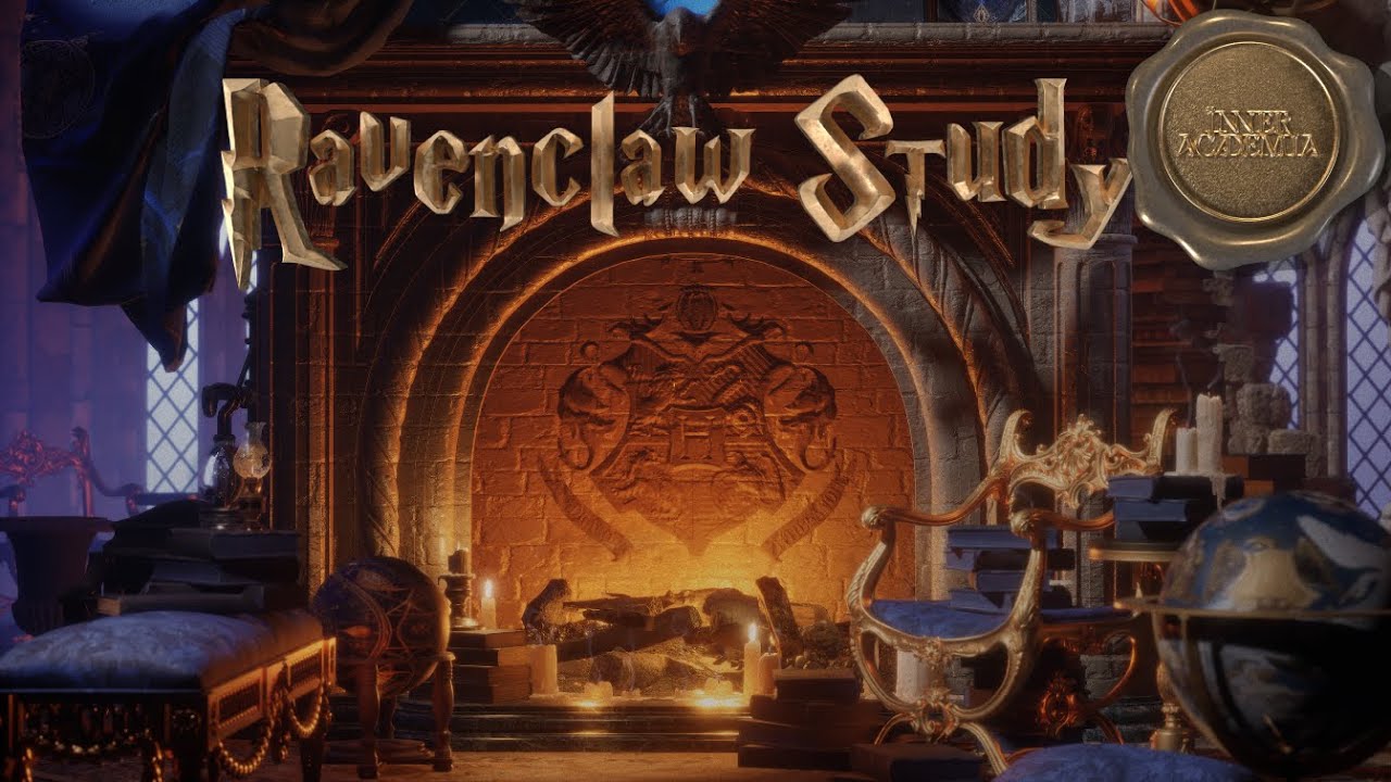 HARRY POTTER Ravenclaw Fireplace Study Ambience 💙 Study, Focus, Relax 💙