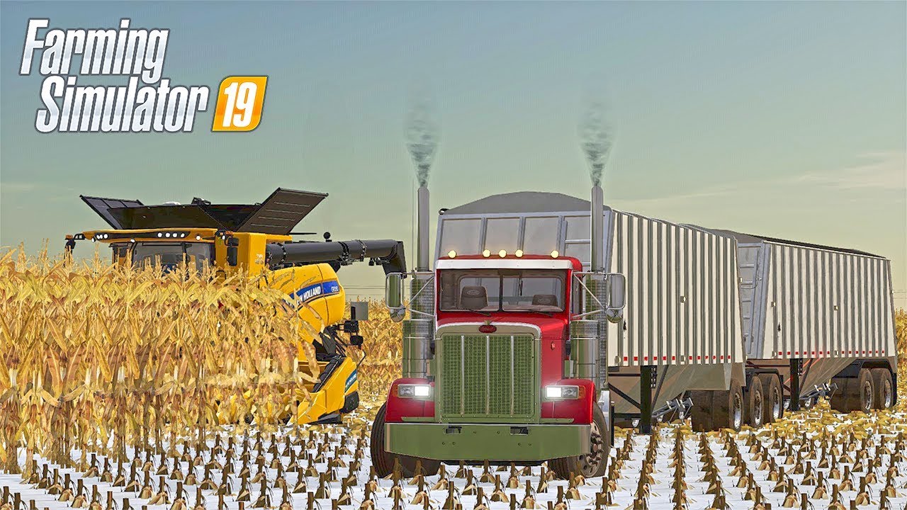 HARVESTING CORN IN THE SNOW! - NEBRASKA LANDS SEASONS FS19 (ROLEPLAY)