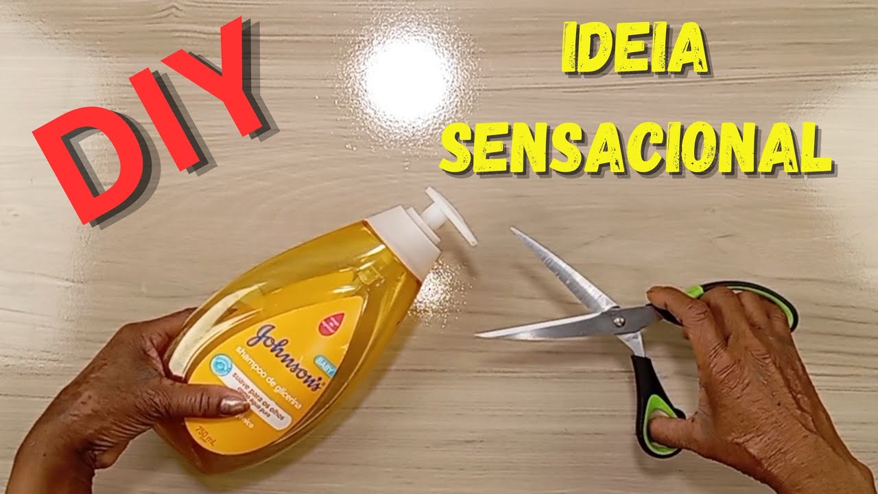 Ideia SENSACIONAL com EMBALAGEM de shampoo JOHNSON, ideia de reciclagem