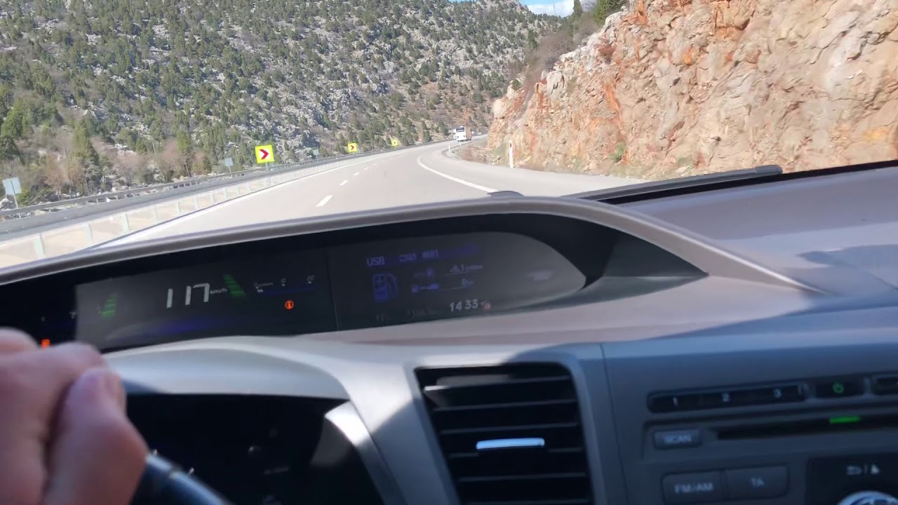 Antalya Konya Yolu Kaçış Rampası İnişi Ve Seydişehir Girişi Honda Civic Fb7