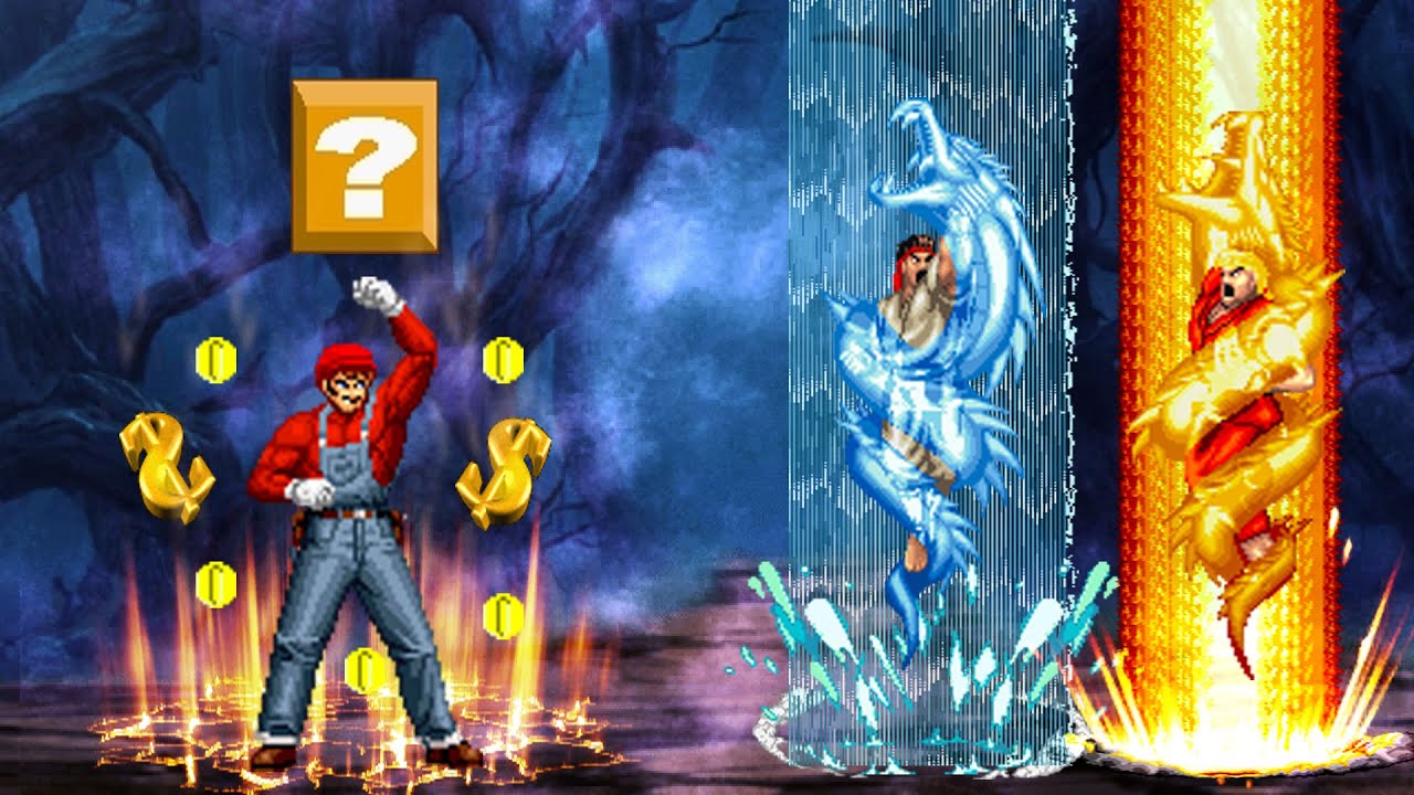 [KOF Mugen] Mario Vs. Ryu & Ken