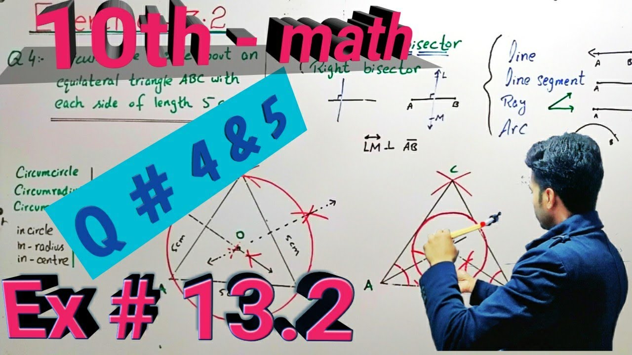 10th class Math, Chapter 13, Ex 13.2, Q#4, 5 | Practical Geometry - Circles | Matric || Urdu | Hindi