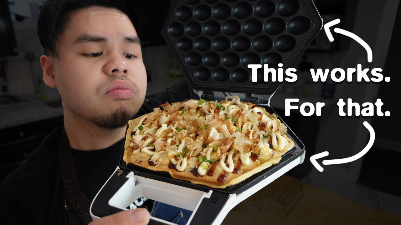 TAKOYAKI Using A Bubble Waffle Maker