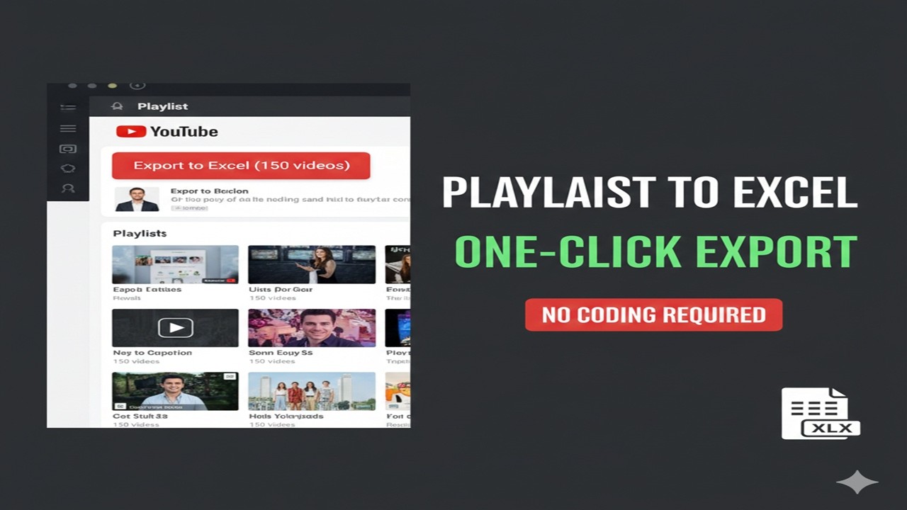 How to Export YouTube Playlist to Excel | Browser Extension Tutorial
