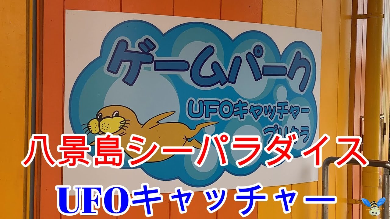 八景島シーパラダイスUFOキャッチャー遊び　クレーンゲーム　hachimaru