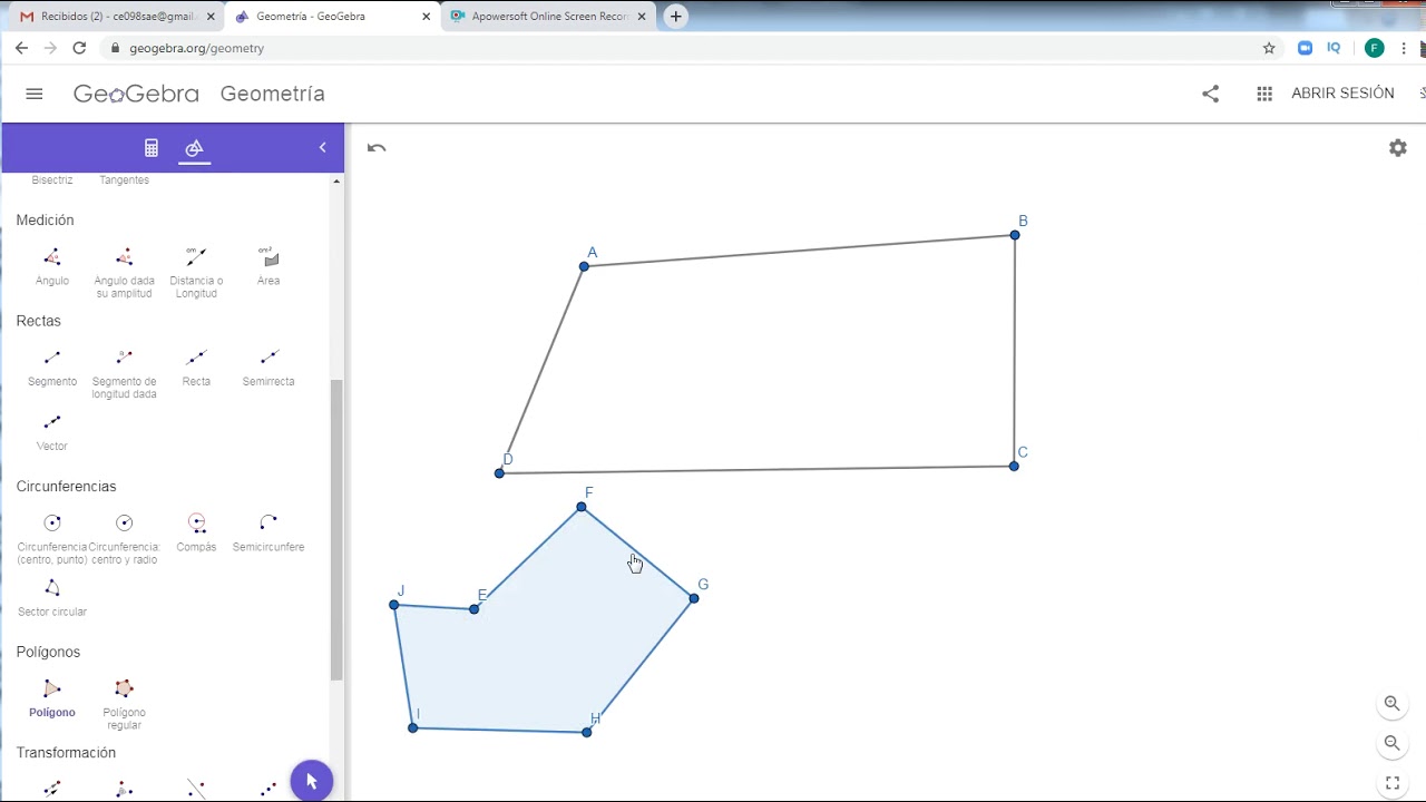 USO DE GEOGEBRA DESDE LA WEB. FACIL