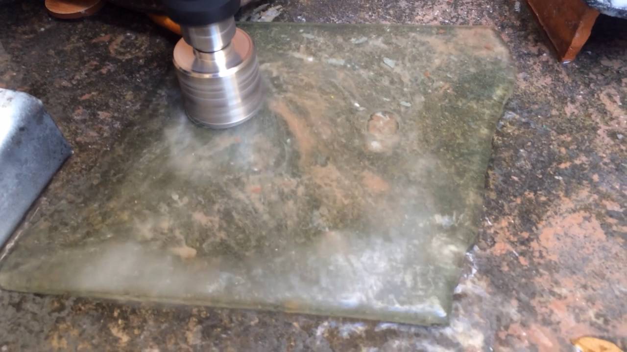 BROCA SERRA COPO DIAMANTADA ELETROLITICA CORTANDO VIDRO DIA 04 08 2016