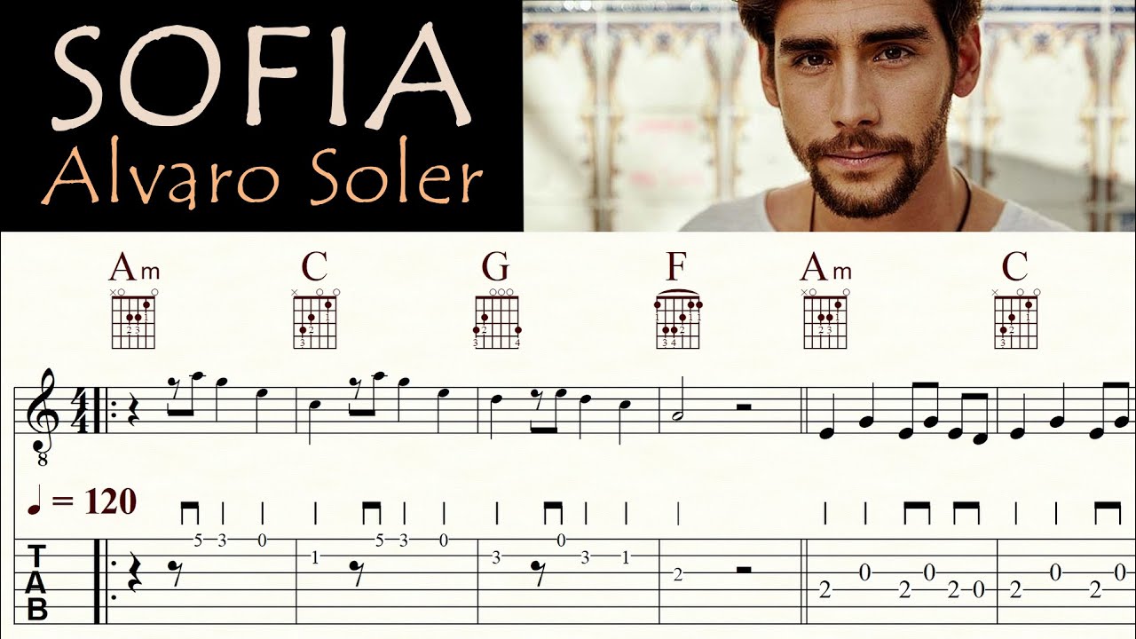 SOFIA | ALVARO SOLER | Instrumental | TAB & Sheet music | Guitar Lesson | Tutorial