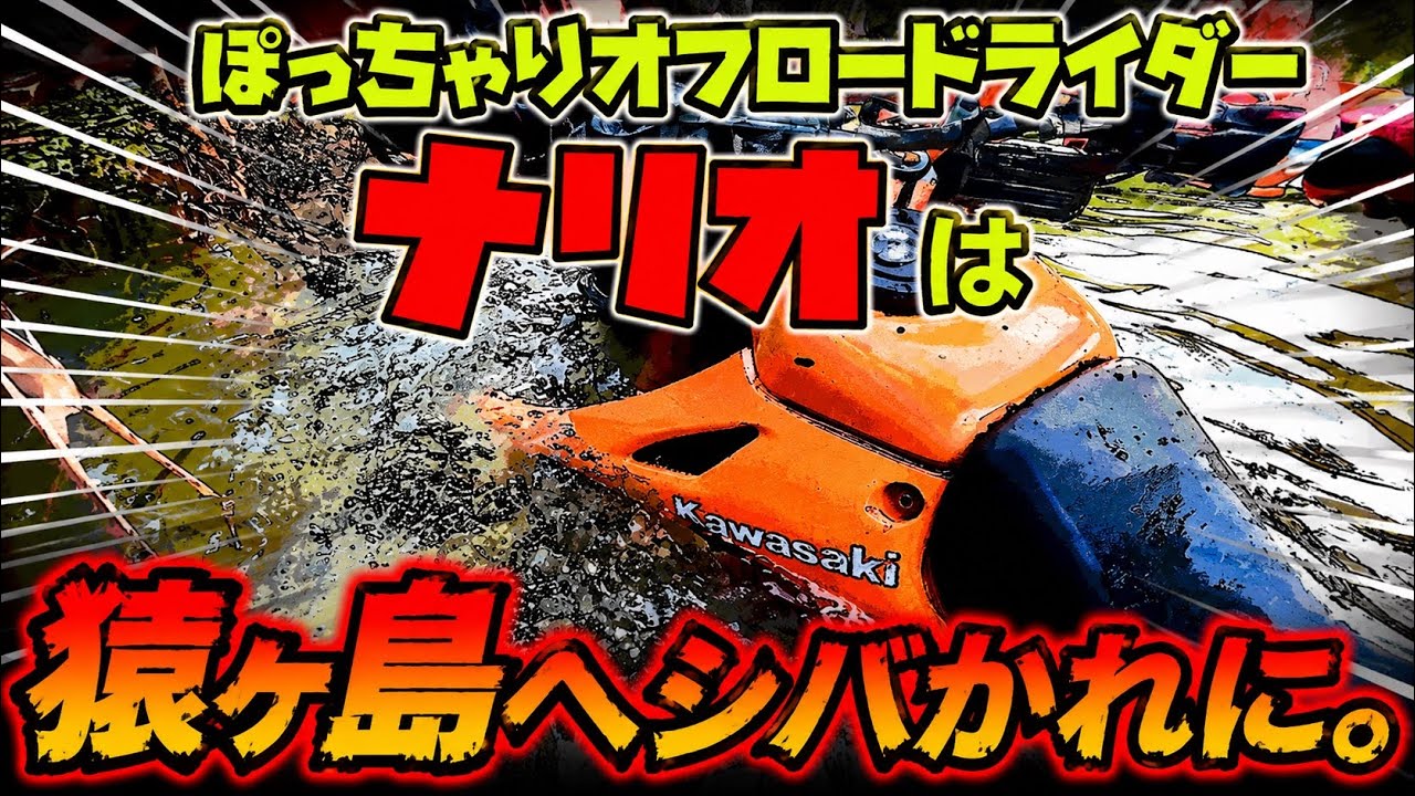 【猿ヶ島】洗車の手間が省けました。　　　　　　　　　　　　　　    #バイク #猿ヶ島 ＃猿が島 ＃林道  #klx ＃水没 ＃転倒 #gopro