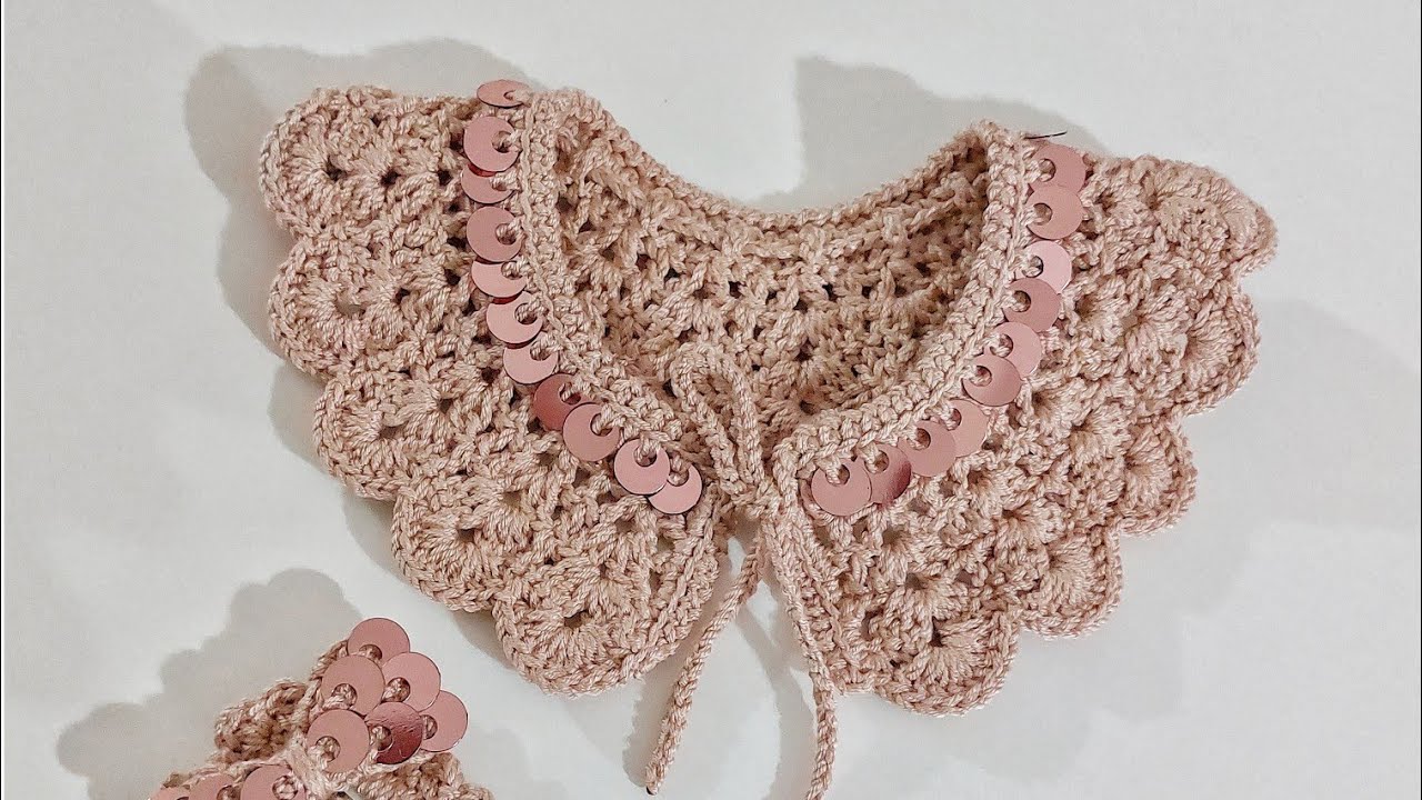 ✅️Örgü yaka yapımı.✅️Pullu vintage yaka #vintage #crochet #örgü