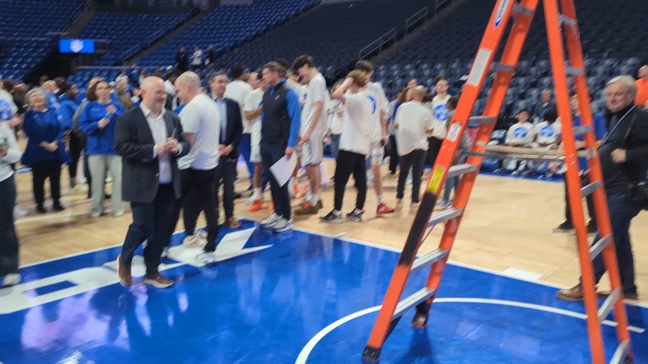 Watch SLU players and coaches cut down the nets in celebration of their A-10 title