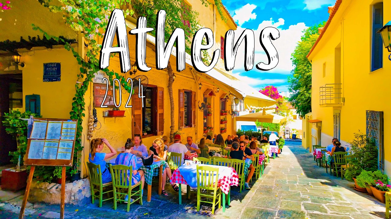 Athens Greece, walking tour 4k, Syntagma, Plaka, Monastiraki