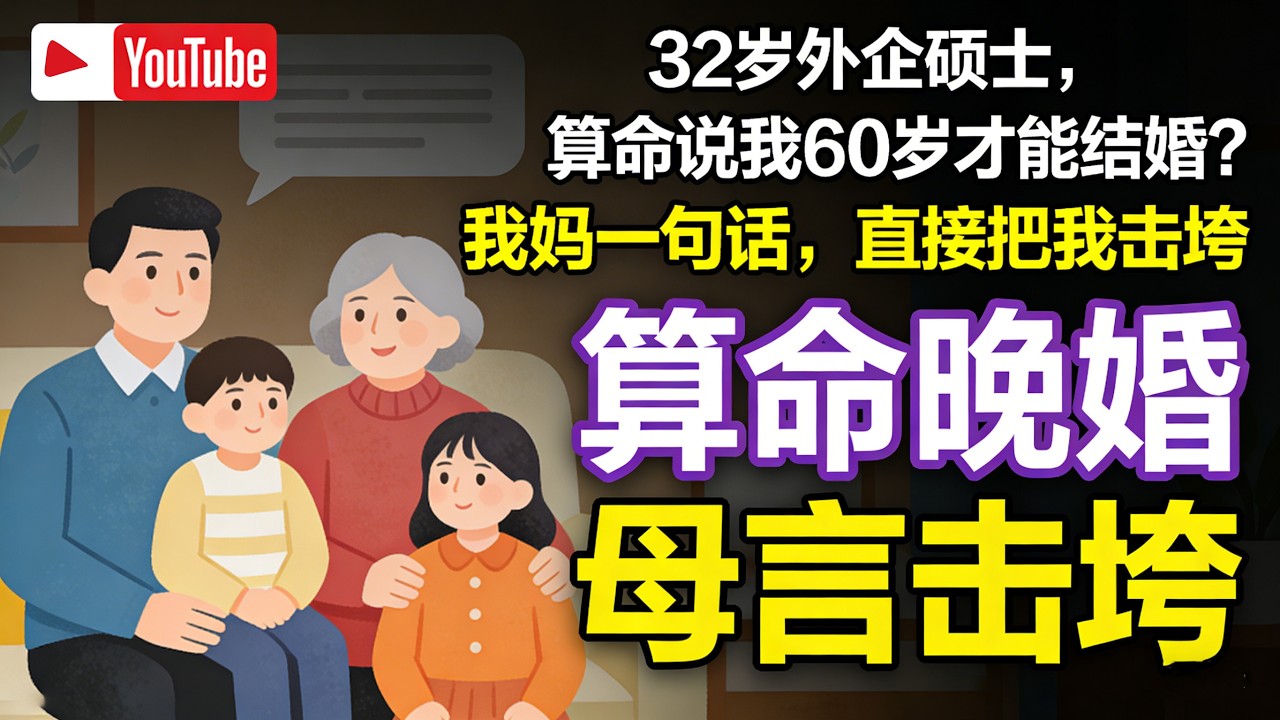 算命说我孤独终老，我妈骂我失败，32岁的我，到底做错了什么？#30+女生婚恋现状#大龄未婚不丢人#拒绝催婚#女性价值不被婚姻定义#真实婚恋故事#婚恋焦虑#女生相亲经历#不结婚也能很精彩
