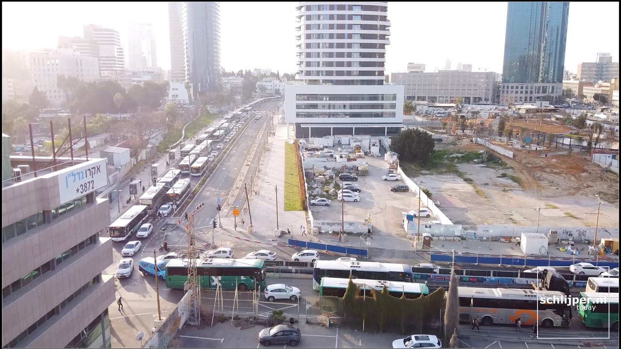 Traffic situation at the end of a day of protests in Tel Aviv