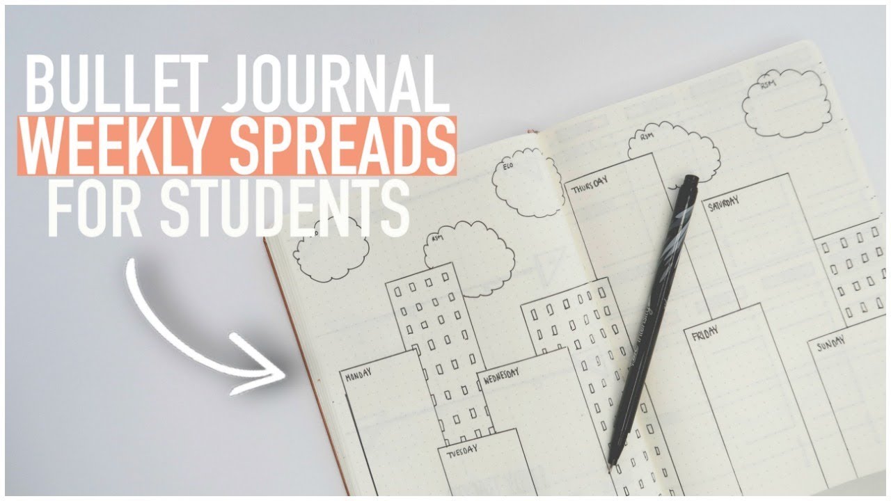 Bullet Journal WEEKLY SPREADS for STUDENTS | Page Ideas