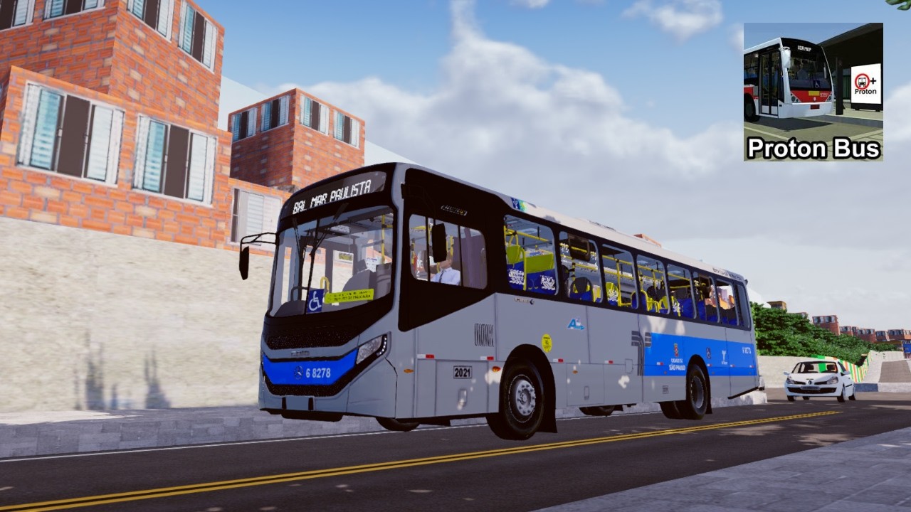 PROTON BUS SIMULATOR - GAMEPLAY NO MAPA Projeto Mar Paulista V1 COM O Caio Apache Vip V Midi  MB