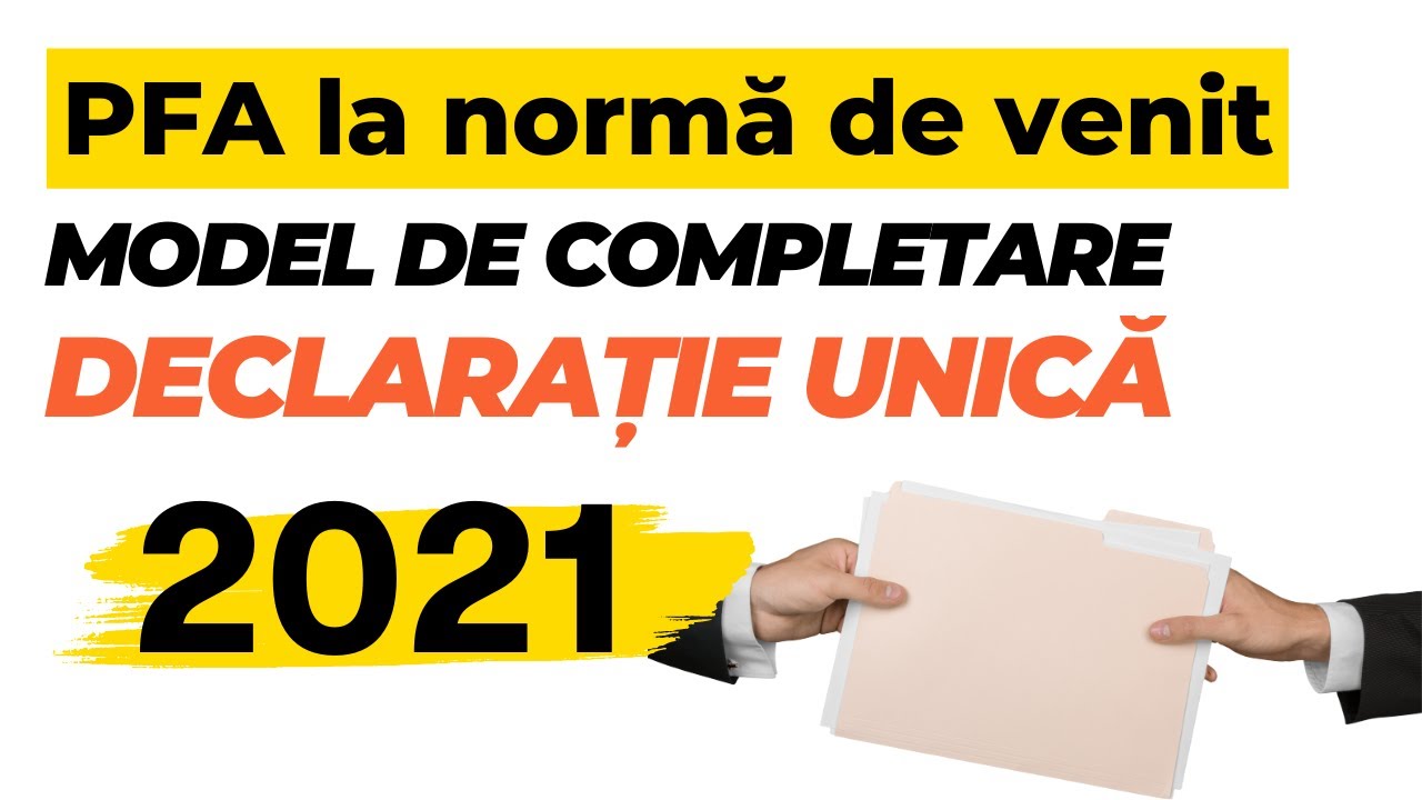 Model completare declaratie unica PFA norma de venit 2021