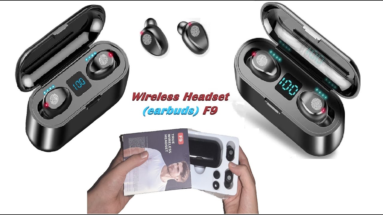Unboxing ,how to use Wireless Headset (earbuds) F9