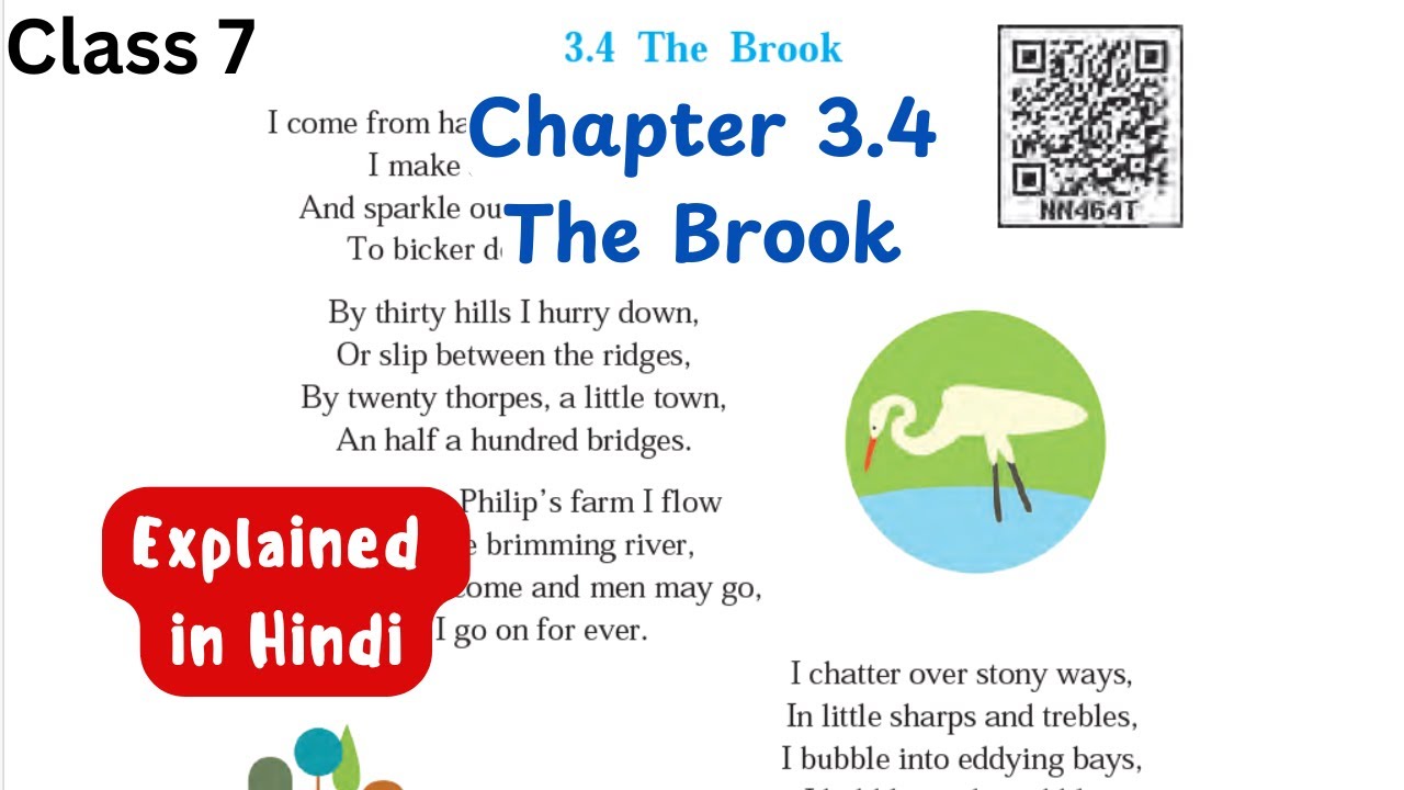 The Brook | Chapter 3.4 | English class 7 | Explanation in Hindi | state board