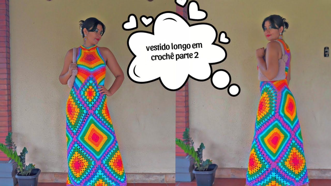 vestido longo em crochê aula 2