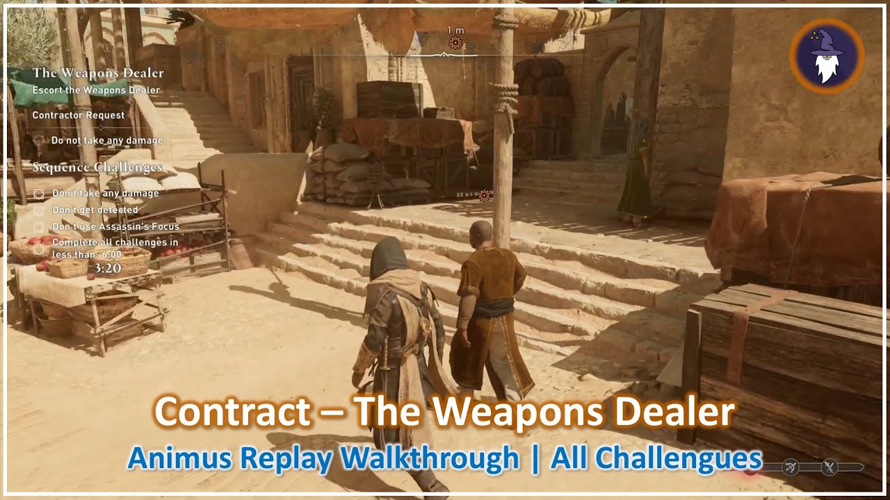 AC MIRAGE VALLEY OF MEMORY DLC | THE WEAPONS DEALER CONTRACT - SEQUENCE REPLAY [ALL CHALLENGES]