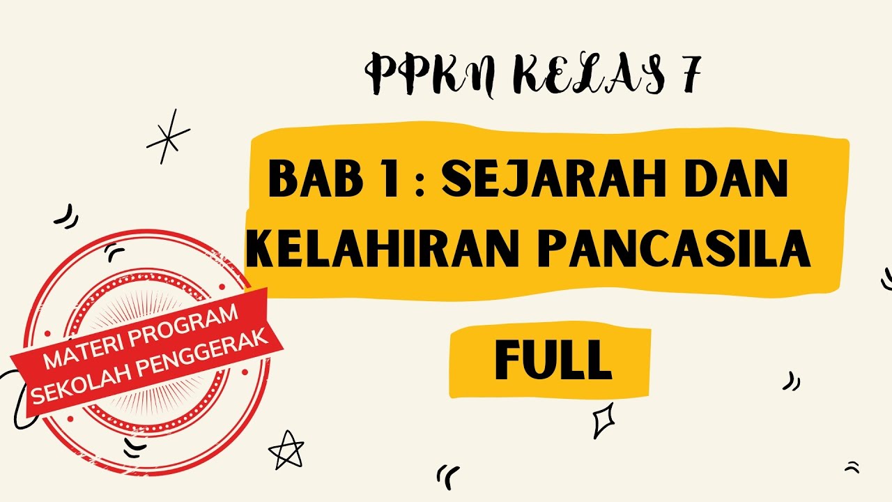 SEJARAH DAN KELAHIRAN PANCASILA (FULL) | PPKN KELAS 7 | PROGRAM SEKOLAH PENGGERAK