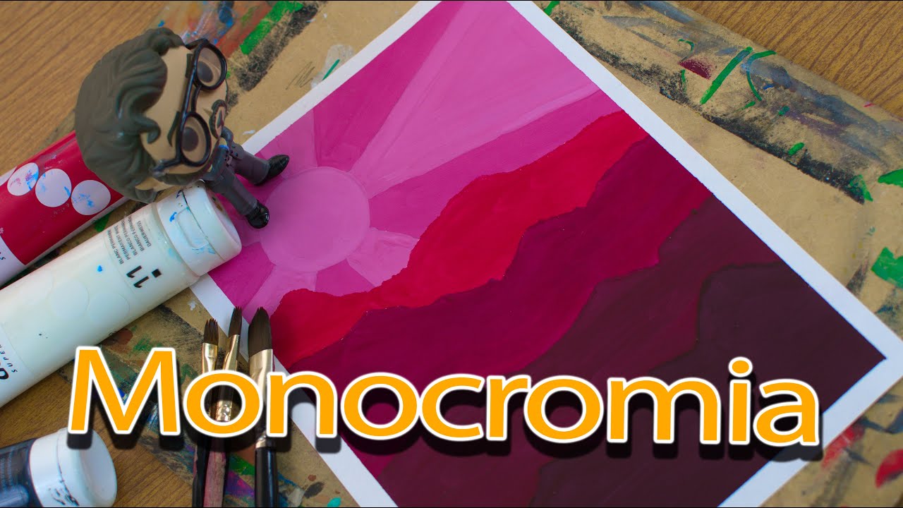 Monocrom&iacute;a, pintando paisaje con tempera