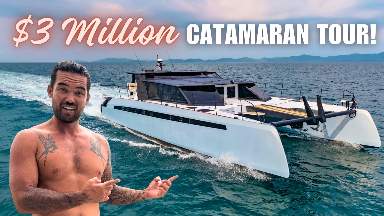 EXCLUSIVE TOUR: Diesel OUTBOARD ENGINES on a 60ft CATAMRAN! 🤯 - (Episode 357)