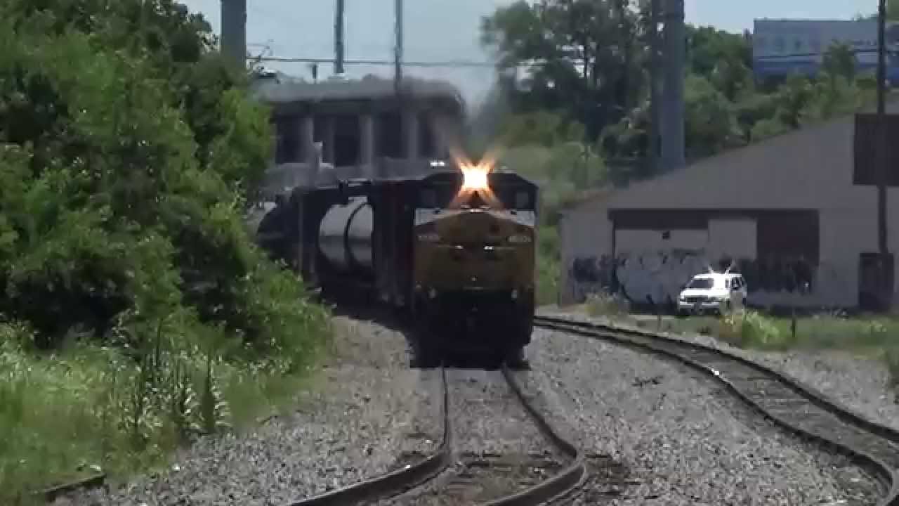 [HD] CSXT Y154-15 with CSX C40-8W #7302 Ex Conrail RS5T; Richmond, VA, June 15, 2015