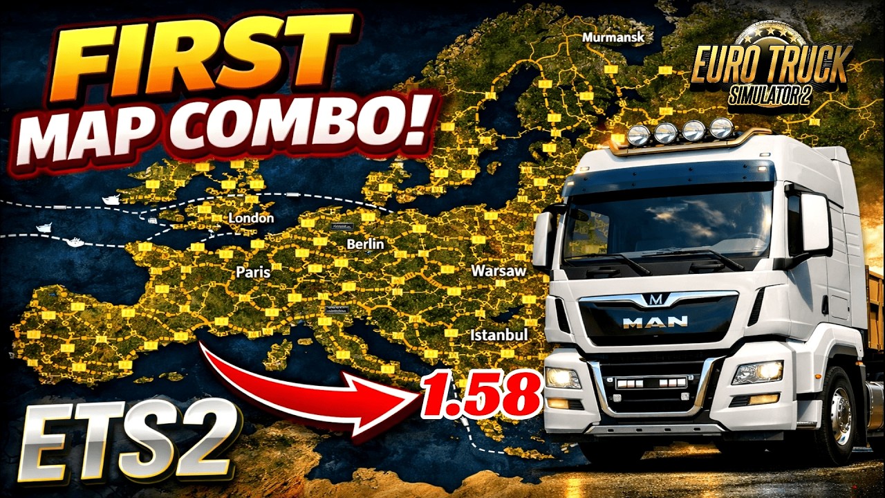 ETS2 1.58 FIRST MAP COMBO | First Update | PROMODS, RUSMAP, AUSTRALIA MAP, BARTOLAND MAP AND MORE
