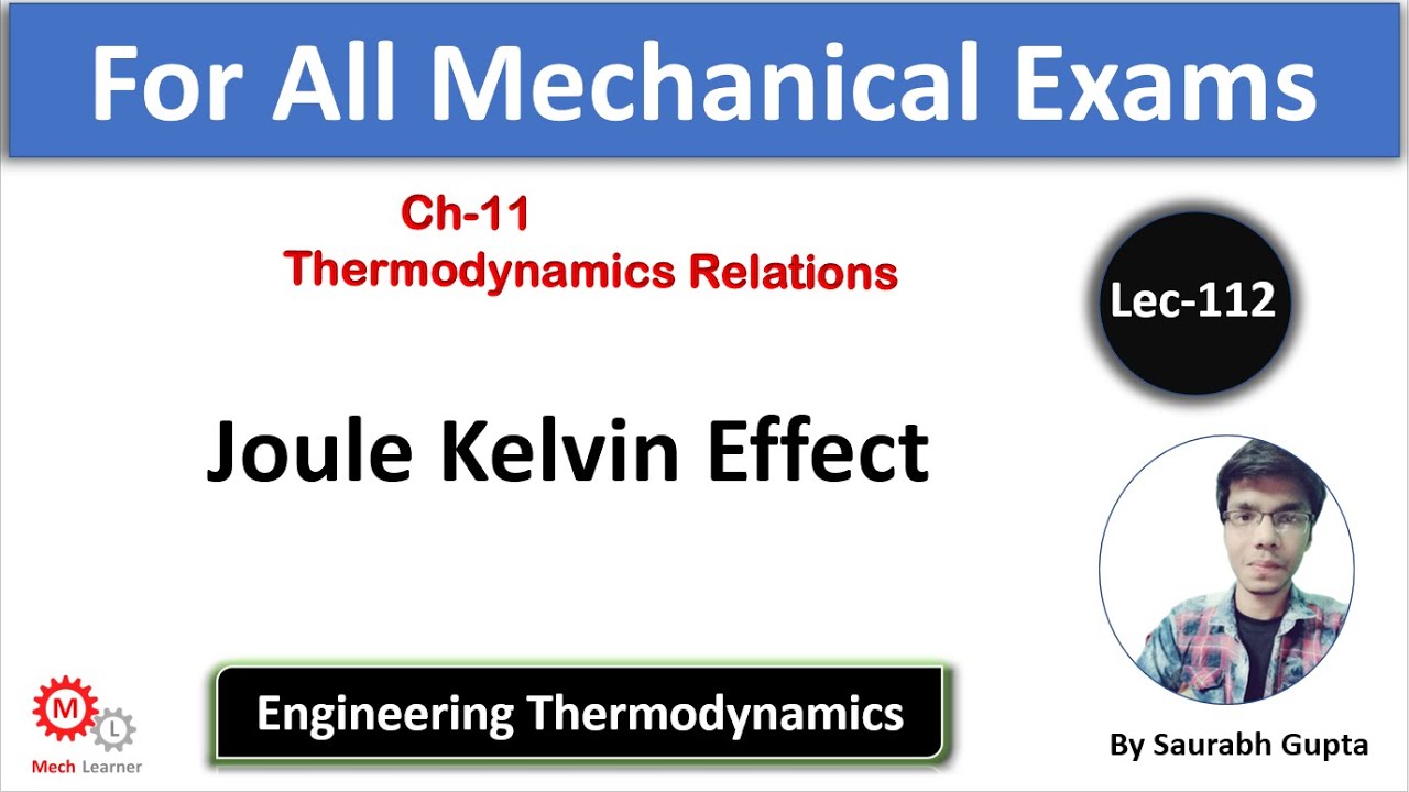 Joule Kelvin Effect | Joule Thomson Effect || Engineering Thermodynamics-112 || Mech Learner