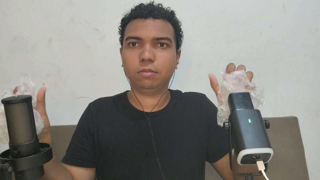 ASMR Bem devagar com 2 microfones (ear to ear) - (sons com luva  -  plástico bolha )