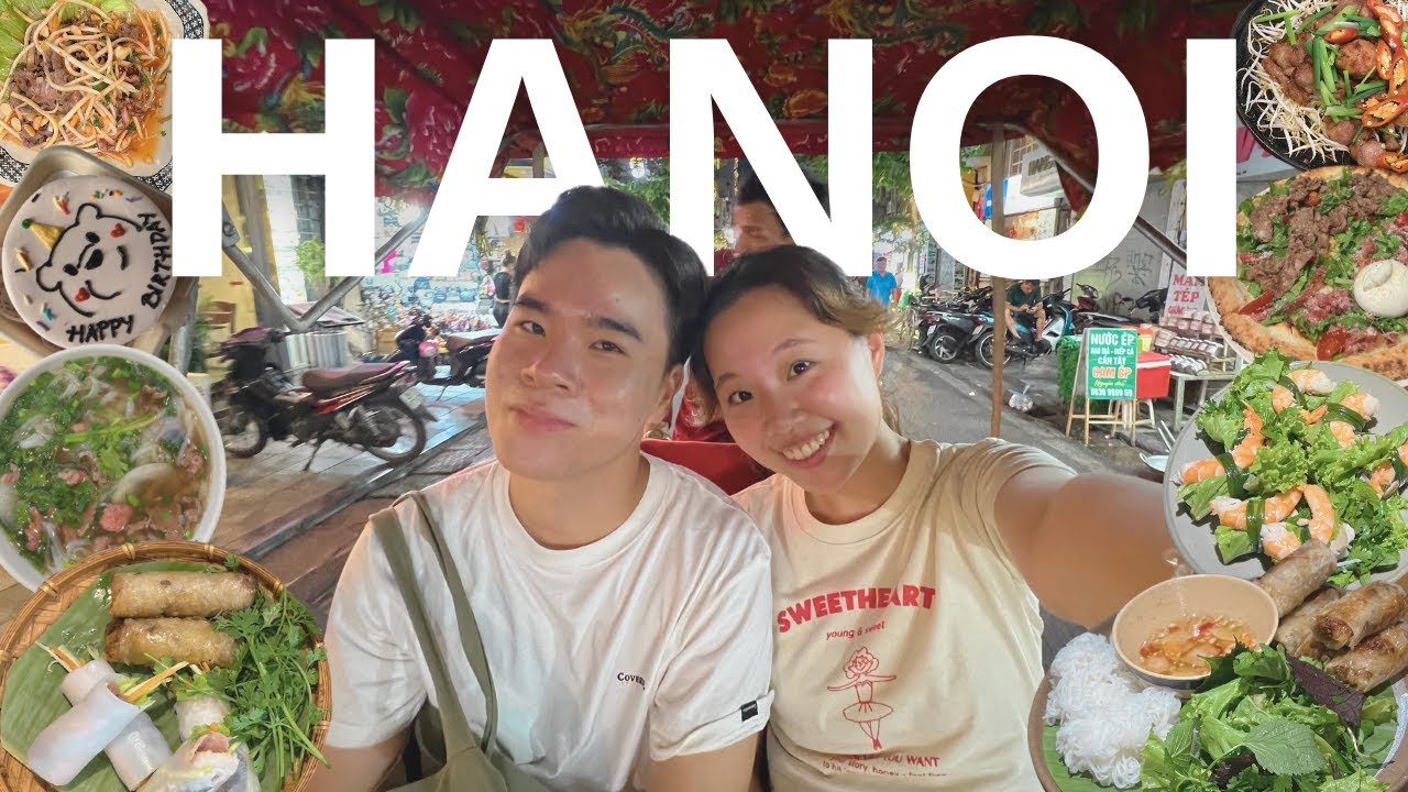 What we ate in HANOI | Vietnam travel vlog: the note coffee, train street, ha long bay