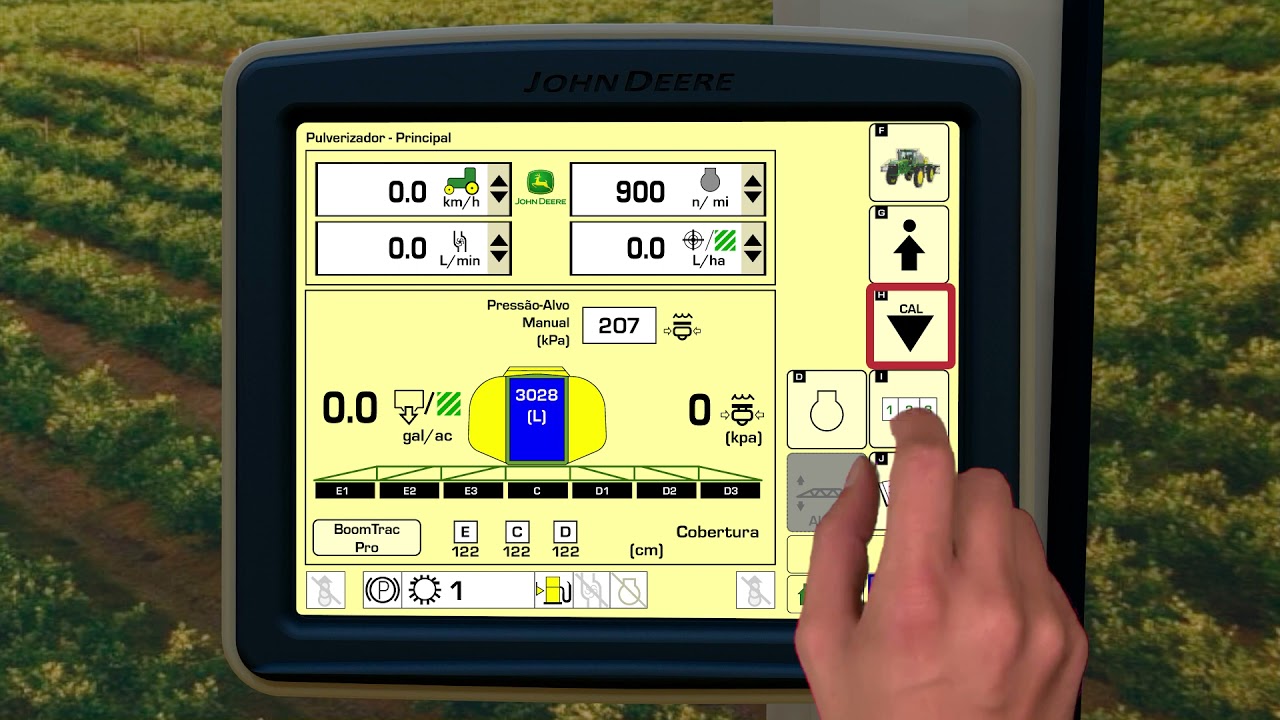 Configuração do número de calibração do medidor de vazão pulverizador 4730 John Deere | Agro Academy