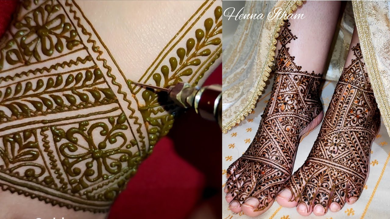 أروع نقش تقليدي مغربي🇲🇦 للعرائس نقش الفاسي ❤️ Henna Marocaine