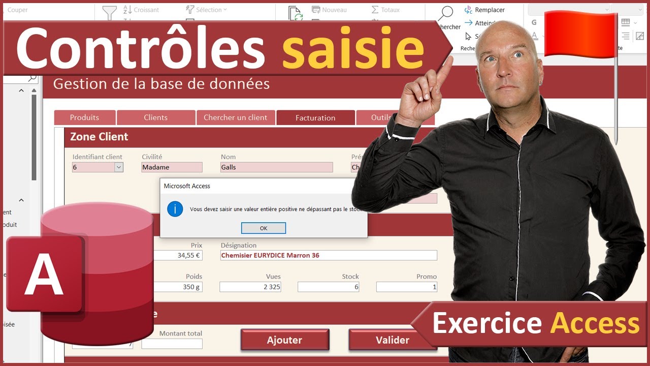 Contrôles et indicateurs de saisie sur formulaire Access